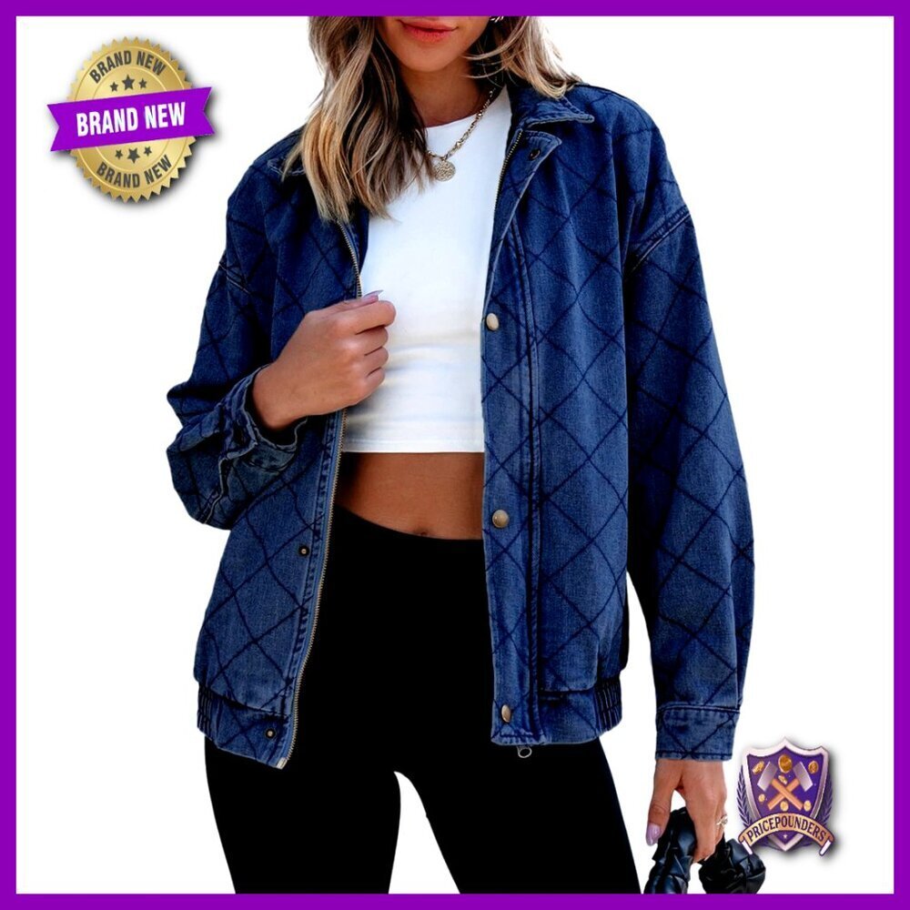 Oversized Denim Shacket Jacket Stretchy Comfort Casual Chic Layered Fashion